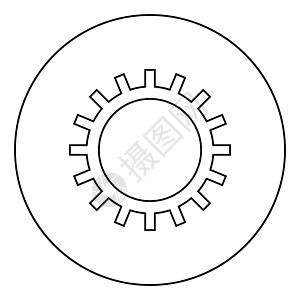 圆形轮廓黑色矢量插图平面样式图像中墙纸符号图标的良好耐光性指定图片