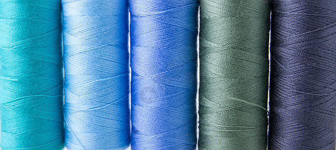 多彩色缝线命令宏观丝绸绳索衣服织物线程材料工艺针线活图片