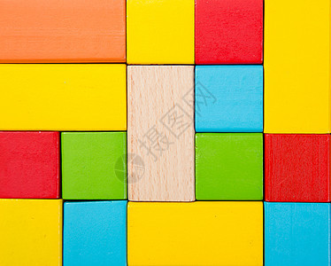 已分类的木制玩具 Bloc绿色游戏童年孩子红色立方体图片