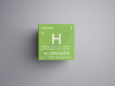 氢 其他非金属 3D插图立方体原子化学质量正方形渲染3d符号电子化学品图片