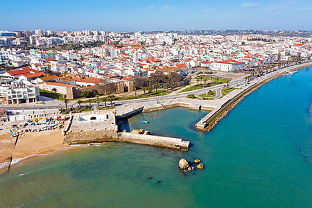 来自葡萄牙阿尔加维拉各斯市的航空城市建筑帆船风景历史长处天线班代运输海洋图片