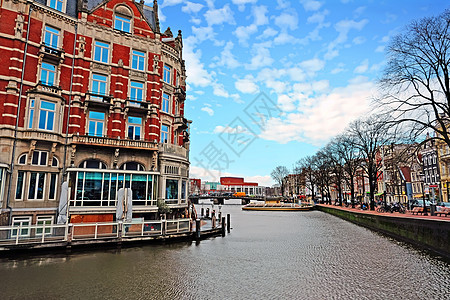 荷兰阿姆斯特丹市风景来自荷兰阿姆斯特丹历史性窗户景观城市地标天空建筑学旅行房子传统图片