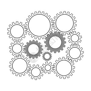 技术背景与齿轮图标 机械标志 机制齿轮概念 技术机械齿轮太合作插图引擎进步力学圆圈工厂商业机器网络图片