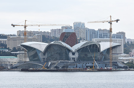 阿塞拜疆巴库里海滨Baku的里海水滨正在建造商场工作进步俱乐部贸易旅游商业星星餐厅旅行咖啡店图片