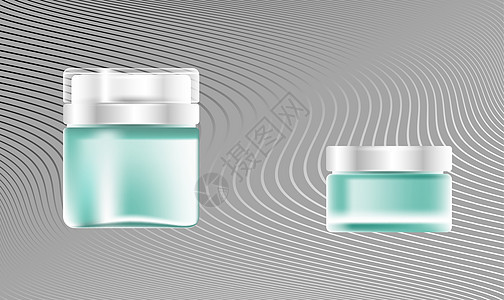 在抽象背景上模拟美容霜容器的插图产品皮肤治疗魅力杂志化妆品保湿身体瓶子海报图片