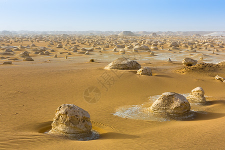 埃及撒哈拉的法拉夫拉白沙漠 非洲土地蓝色游客旅游矿物岩石沙漠石头旅行荒野图片