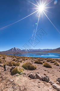 沙漠令人惊叹的景色 智利 南美荒野蓝色全景旅行公园天空山脉风景旅游反射图片