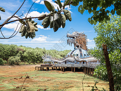 休埃废弃的水域公园建筑蓝色旅行乐园历史地标天空旅游建筑学文化图片