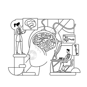 神经学研究细线概念向量它制作图案图片