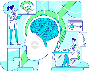 大脑研究细线概念向量它制作图案图片