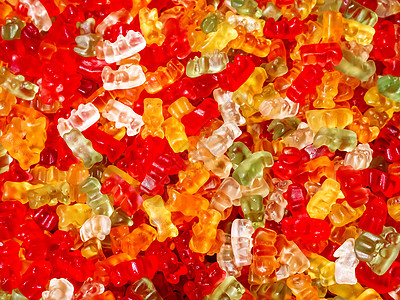 多彩的甜美熊 最顶端风景 平坦的躺下 美味糖果的背景背景图片