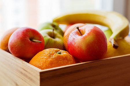 果实收成 苹果 橙子 香蕉 柠檬盒子收藏食物水果图片