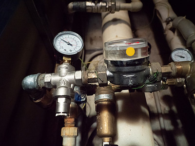 水表 专门测量水流量 卫生设备乐器压力表评价指标起重机下水道流动闸阀管道金属图片