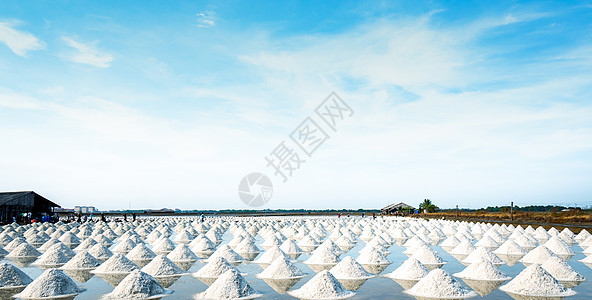 泰国的海盐农场和谷仓 盐业原料图片