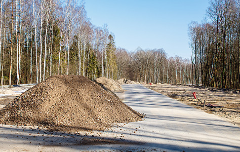 建造新的现代道路基础设施旅行工作挖掘街道土壤地面小路工程工业图片