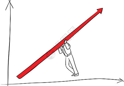 商务人士为成功矢量图举起红色箭头利润领导者英雄金融员工图表成就导师商界解决方案图片