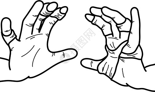 特写艺术体操运动员矢量说明的两只手图片