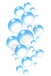 白色肥皂泡沫上的气泡背景蓝色图片