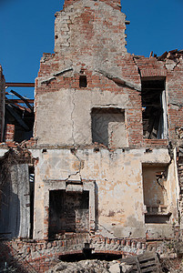 废弃房屋被毁房子废墟墙壁管理系统建筑学石头建筑拆除大厦图片
