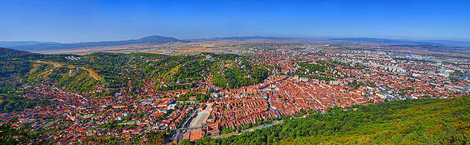 Brasov全景城市从上到下图片
