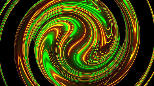 计算机生成的抽象扭曲背景 霓虹色线的 3D 渲染圆形合并海浪旋转魔法线条漩涡速度运动气旋活力液体图片