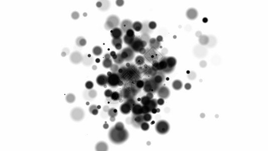 3D 渲染黑色模糊点创建散景 计算机生成的抽象背景火花推介会细胞飞溅装饰闪光原子灰尘风格纸屑图片