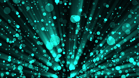 3D 渲染青色粒子闪烁并在黑色背景上创建散景 计算机生成的抽象背景魔法节日射线飞行电脑风格星星银色亮片推介会图片