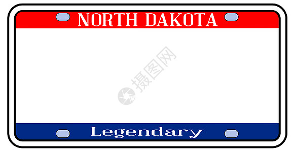 北达科他州牌照艺术艺术品汽车插图盘子旗帜数字车辆空白执照图片