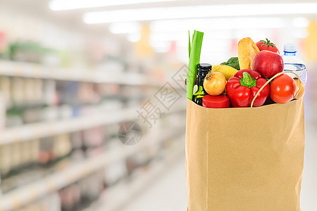 杂草购物袋回收购物纸袋烹饪蔬菜商品水果零售消费者食物图片