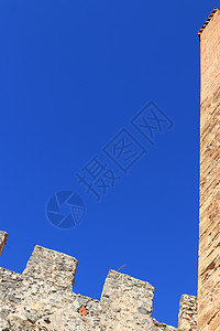 艾伦亚堡垒 大红砖塔 土耳其砖块火鸡红色力量据点背景图片