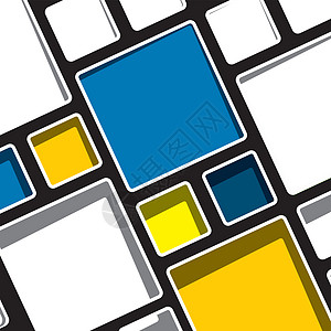 五颜六色的几何现代蒙德里安风格背景几何学美术海报插图流行音乐图案路口长方形框架网格图片