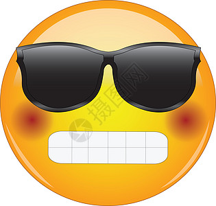 冷笑和脸红的表情符号 令人敬畏的黄脸表情符号戴着深浅不一的笑容和通红的脸颊 表达幸福 爱或迷恋或害羞或尴尬图片