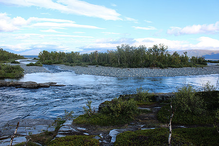 北冰原大河 瑞典诺瑟恩Abisko国家公园旅行岩石农村蓝色风景石头苔原远足国家旅游图片