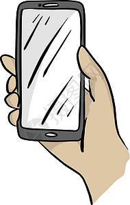 手拿着手机矢量图素描涂鸦汉互联网手指广告技术商业电脑电话触摸屏细胞屏幕图片