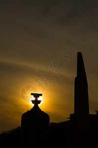 曼谷(泰国)清晨时分的民主纪念碑 Silhouette图片