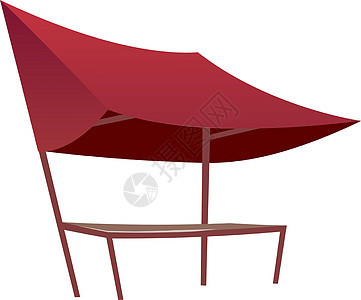 东部集市空荡荡的红色帐篷卡通矢量图 空白的夏季集市柜台与帐篷和桌子平面颜色对象 集市与遮阳篷隔离在惠特图片