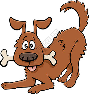卡通快乐狗动物角色与苯教背景图片