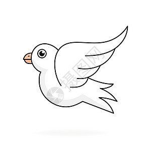 鸽子标志模板矢量图为您的设计野生动物羽毛自由卡通片翅膀宗教婚礼标识绘画蓝色图片