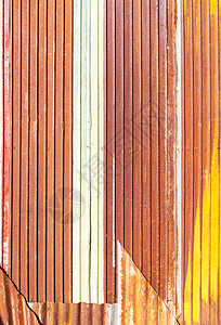 老锌纹理背景黄色瓦楞屋顶栅栏金属质地铁锈建筑学墙壁材质图片