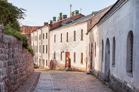 Vyborg城堡内的建筑物 俄罗斯的Vyborg建筑学路面建筑观光旅行旅游堡垒地标图片