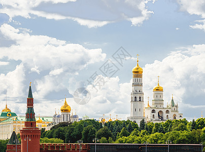 克里姆林宫的全景 伟大的钟房伊万 俄罗斯莫斯科的中世纪地标图片