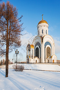 圣乔治教堂伟大的烈士吉努斯寺庙 俄罗斯莫斯科胜利公园建筑胜利首都晴天地标纪念碑观光城市旅行纪念馆图片