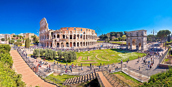 罗马和君士坦丁大教堂的罗马巨集城市历史性纪念碑剧院遗产太阳竞技场建筑废墟石头图片