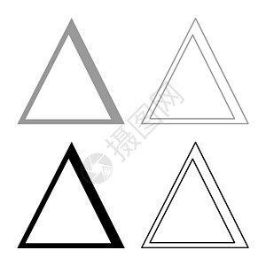 Delta 希腊符号大写字母大写字体图标轮廓设置黑色灰色矢量插图平面样式 imag图片