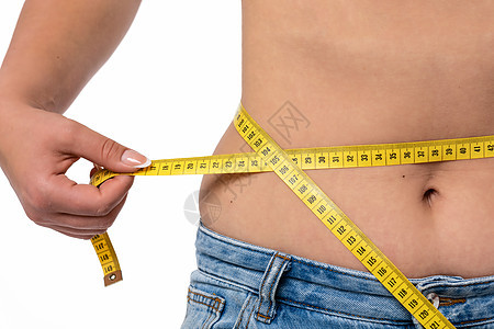 测量腰线的妇女腰部成人女性重量女孩饮食皮肤女士磁带减肥图片