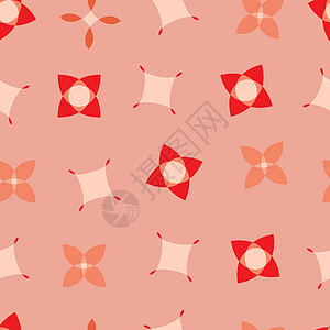 抽象花卉无缝背景 简单形式几何极简主义背景游戏网络橙子装饰品艺术打印墙纸圆形插图粉色背景图片