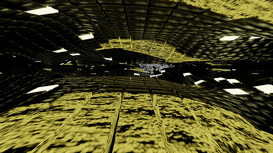 3d 渲染 黄色金色绿色 科幻 抽象纹理砖块背景几何学辉光技术墙纸建筑学网格正方形马赛克立方体插图图片