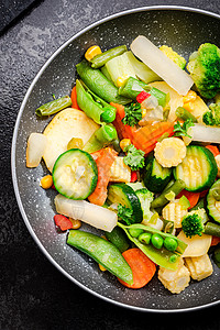 清洁健康饮食盘子美食食物胡椒桌子炒锅低脂肪蔬菜平底锅小吃图片