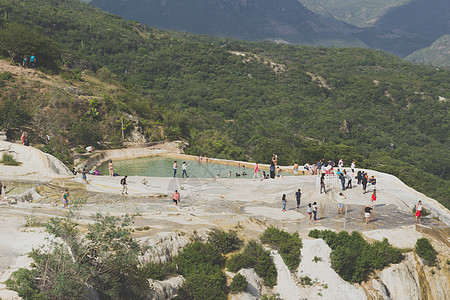 墨西哥瓦哈卡州自然地点社论景点旅行瀑布地标照片旅游图片