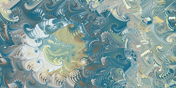 黄色蓝色海漩涡背景 抽象海洋大理石花纹曲线纹理 航海螺旋壳无限背景图片